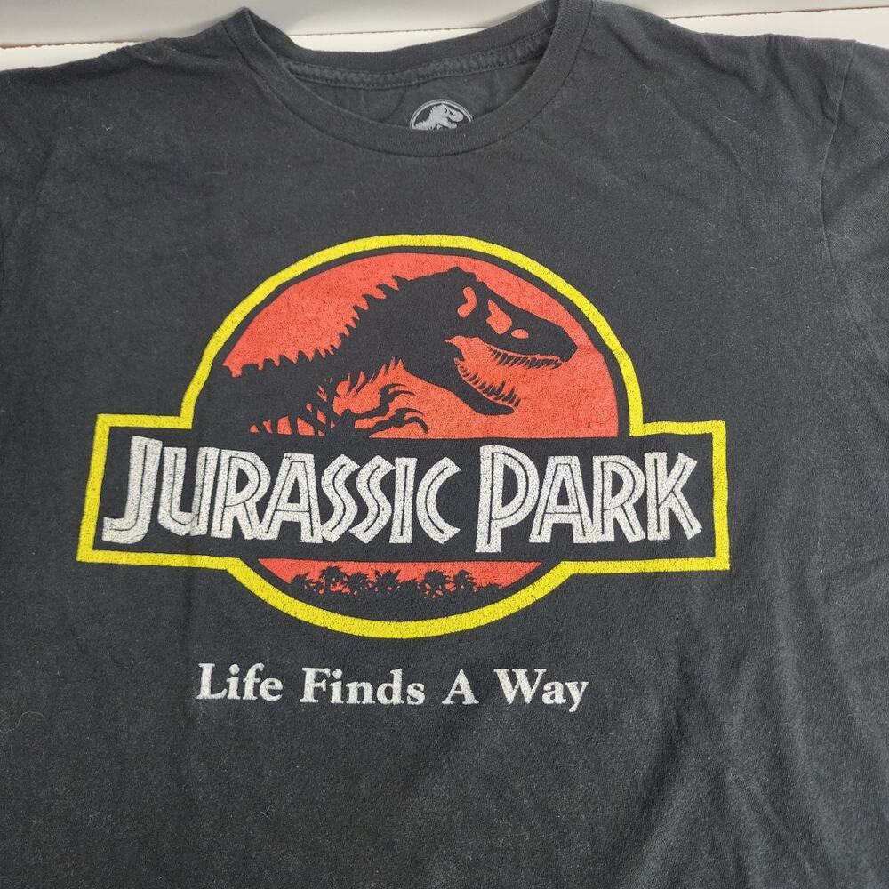 Jurassic World Black Short Sleeve Jurassic Park Movie Logo T-Shirt Men's Size L